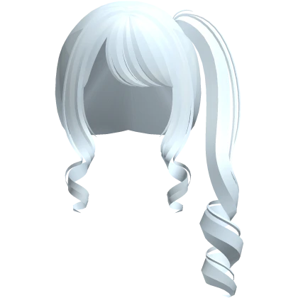 ♡꒰kawaii curly jirai ponytail in blue꒱