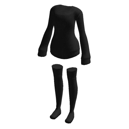 🖤 Black Sweater Dress with Socks