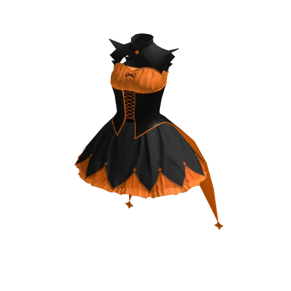 ♾️ Black & orange cute witch dress