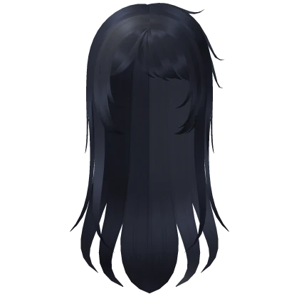 long wispy anime hair in blue