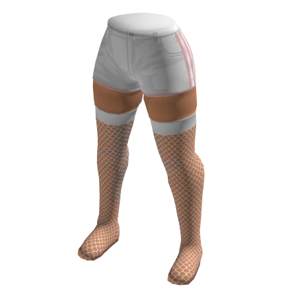 adidas Y2K Shorts and Fishnets White Nougat