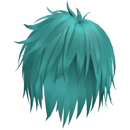 Teal Spiky Shag Anime Hair