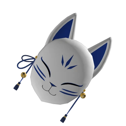 Blue Kitsune white mask
