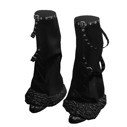 BB KPOP aespa Black strap flared Boots