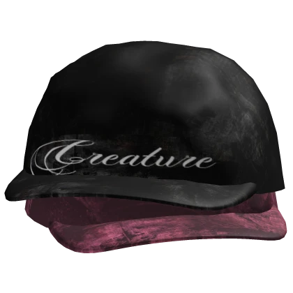 'creature' Black Pink Double Stack Emo Grunge Caps