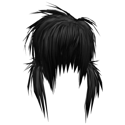 Messy Fried Scene Emo Pigtails (Black)