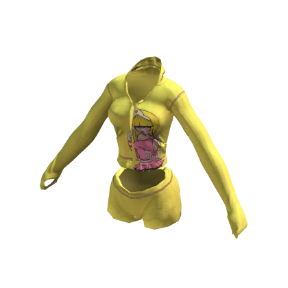 ʚ♡ɞ Yellow Graphic Gym Outfit Set