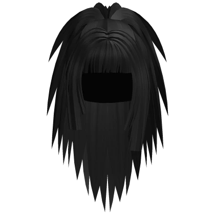 Messy Harajuku Hime Cut Ponytail (Black)