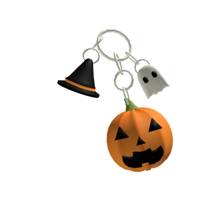  halloween spooky ghost pumpkin witch keychain