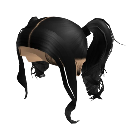 Messy Curly Twin Tails W/ Bangs [Black]