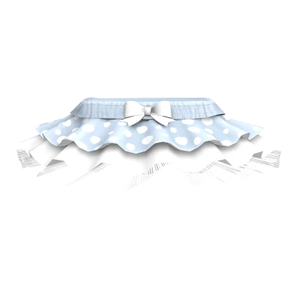 Pastel Blue Mushroom Ruffled Tulle Skirt