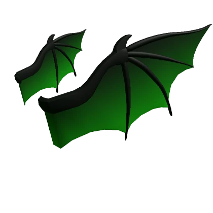 Green Bat Head Wings