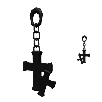 Black Dual Cross Earrings