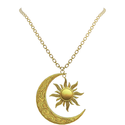 Gold Sun And Moon Necklace