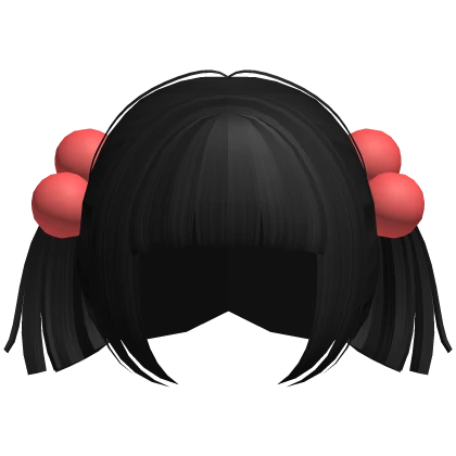 ♡ FREE : black baby hime pigtails + giant bobble