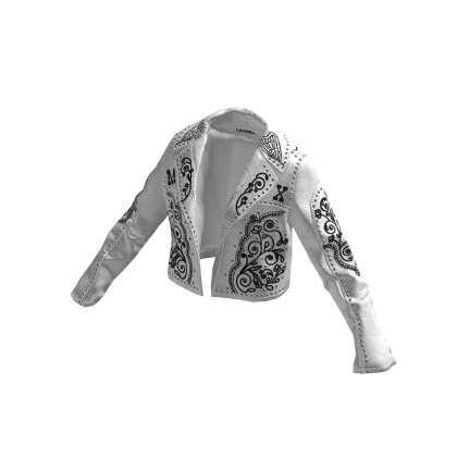 ✨ Made in Mexico White and Black Biker Jacket