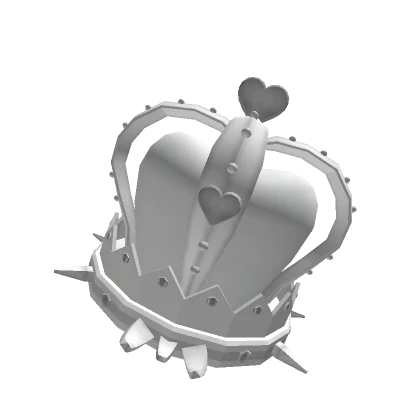 White Spiky Floating Heart Crown