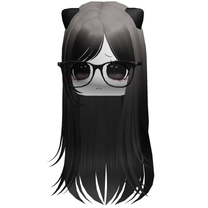 ♡ innocent moe kitty hair ash/black