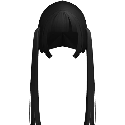 ☆ kawaii straight low pigtails black