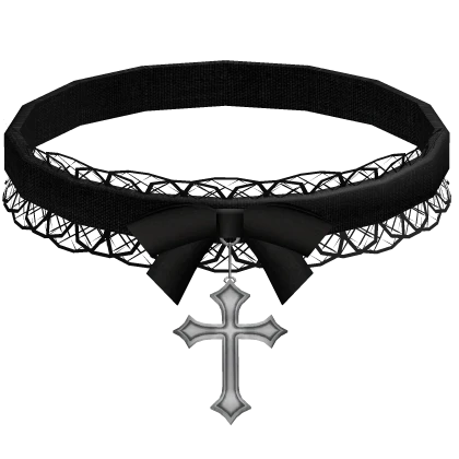 3.0 ♡ black cross bow lace choker