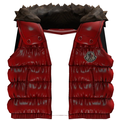 Shiny Red NYC Cleezy Fur Vest