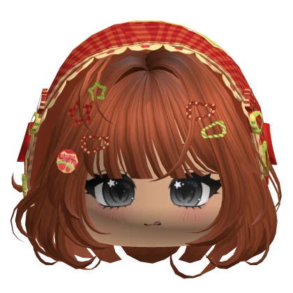 Ginger Igari Bob w/ Cute Face & Red Bonnet