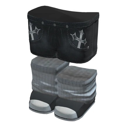 Black Cute Y2k Crosses Shorts  with Canvaz