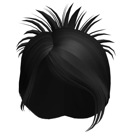 2000s Glamour Spiked Bun Hair in Black