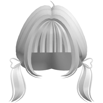 Long White Bangs w/ Cute Short Heart Pigtails