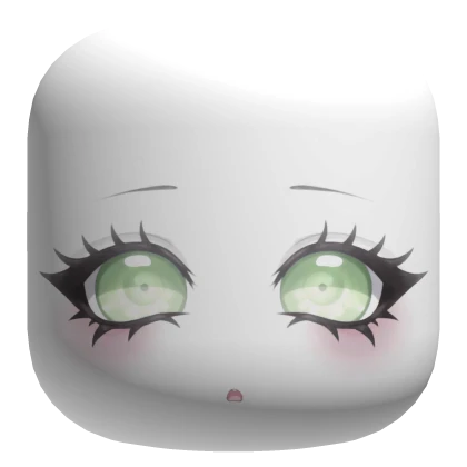 Cute Pretty Chibi Doll Face with Green Eyes