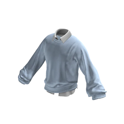 💗SWEATSHIRT LAYERED SHIRT_LIGHT BLUE