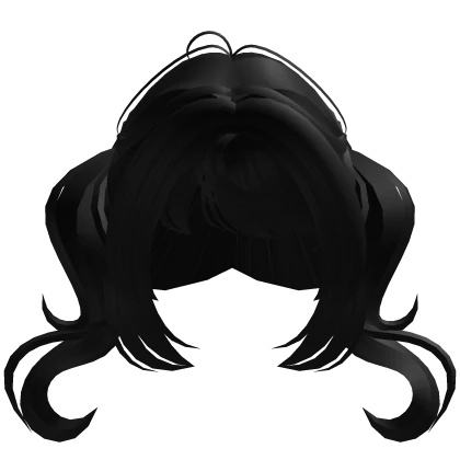 Kawaii Cute Black Swirl Pigtails Hair