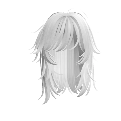 cute y2k messy wolfcut hair in white