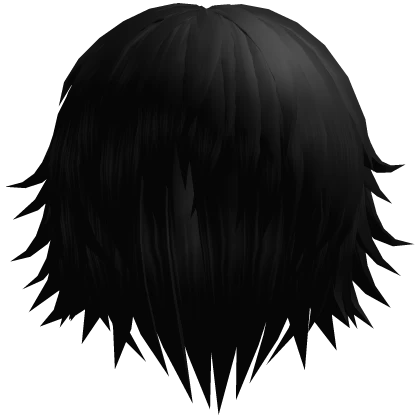 Black Vkei Messy Emo Punk Hair