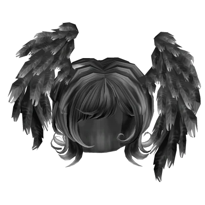 Gothic Angel feathered Wolf Cut [black & white]