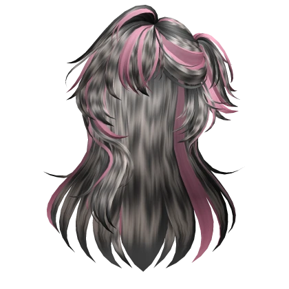 Scene RaccoonTail HalfUp Side Pigtail (White&Pink)