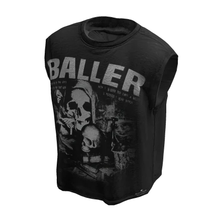 Baller Skull Black Graphic TANK TOP