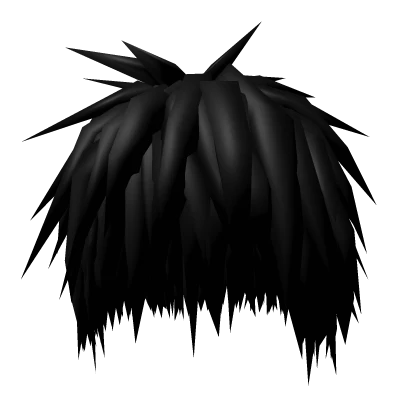 Black Anime Messy Boy Emo Hair