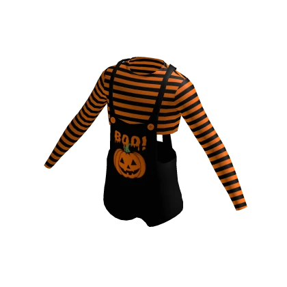 Pumpkin Orange Halloween Emo Overalls