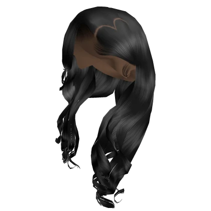 Wavy Side Part W/ Heart Design [Black]