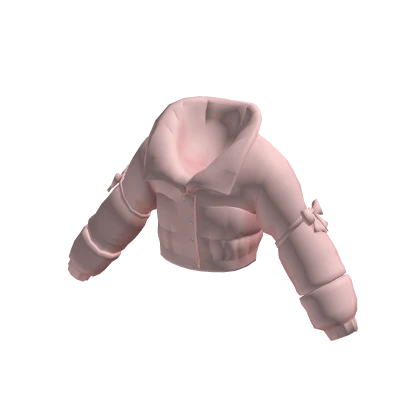 Pastel Wrapped Bow Puffer Vest Pink