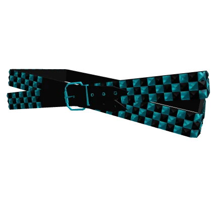 double tilted scene emo black & cyan belt 1.0
