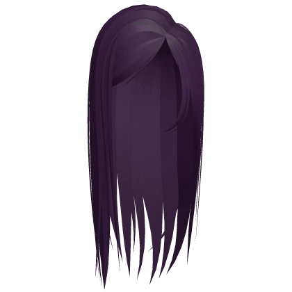 ☆ long straight side parted hair dark purple