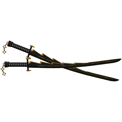 Dual Back Black and Gold Japanese Samurai Katana