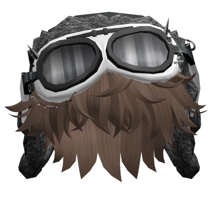 Brown Cool Messy Boy Hair w/ Y2K Goggles Ushanka