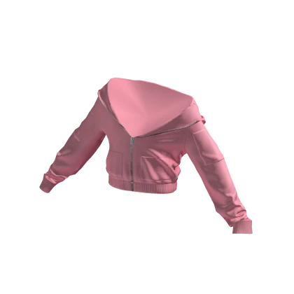 Pink Cropped Zipped Hoodie