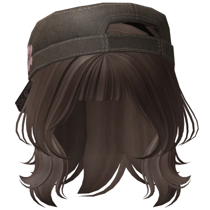 messy girl hair w/ y2k frutiger floral cap(brown)