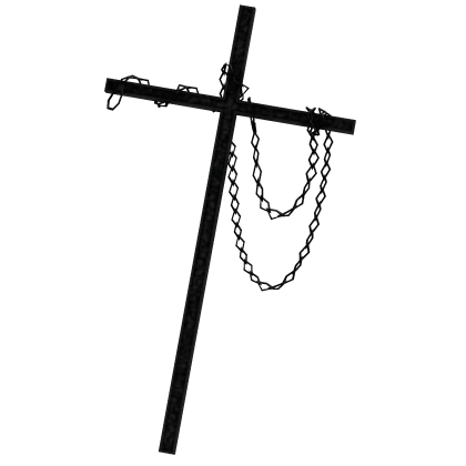 huge gothic black cross with chains front