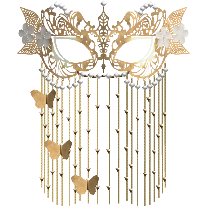 Golden Butterfly Masquerade Mask Veil