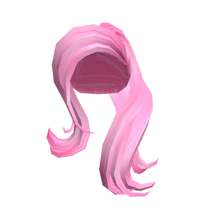 Lazy Curled Sideswept Hipster Pony Pink